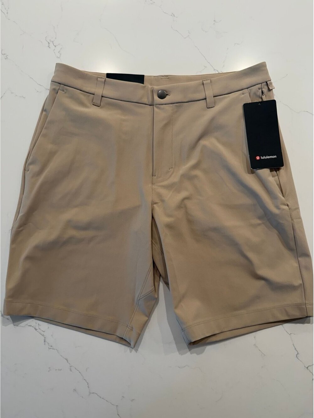 Lululemon Mens Commission Short Classic 9 Warpstreme Khaki Tan NWT 33 LM7B96S